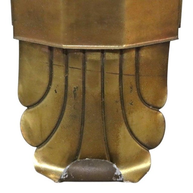 1930s Oversized Art Deco Brass Architectural Theater Lighting Sconces - Set of 4 For Sale - Image 4 of 7