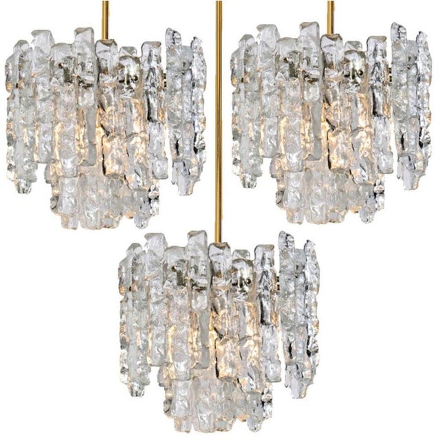 Modern Ice Glass Pendant Light from Kalmar, 1970s For Sale - Image 12 of 16