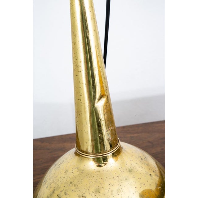 Mid 20th Century Danish Modern Gold Brass Pendant Lights - a Pair Rewired For Sale - Image 11 of 12