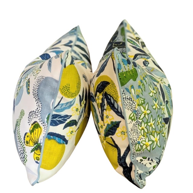 Schumacher Schumacher Citrus Garden Pool Lumbar Pillows - Set of 2 For Sale - Image 4 of 4