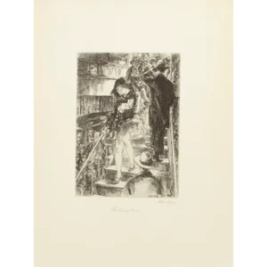 1939 After John Sloan "Subway Stairs", First Edition Period Offset Lithograph