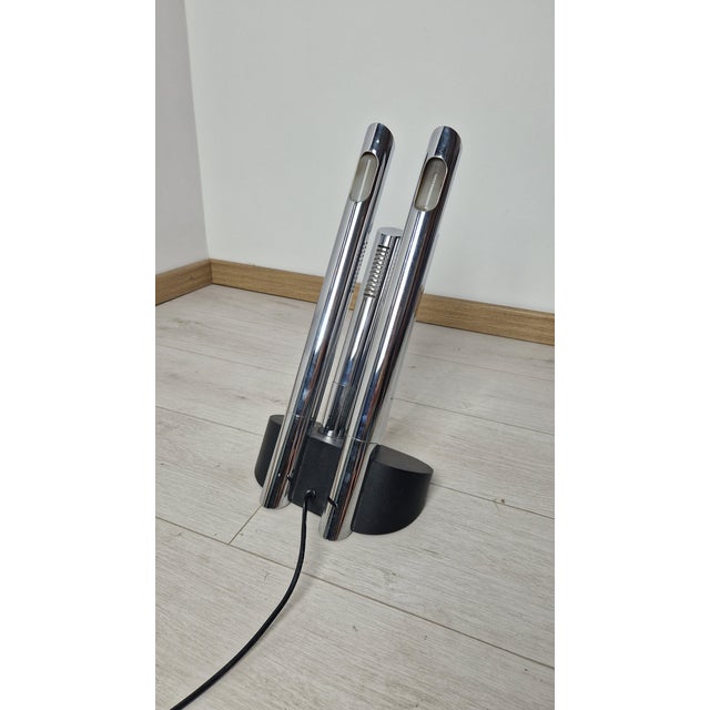 1970s Table Lamp Mod T443 in Chrome with Four Lights by Mario Faggian for Lights, 1954 For Sale - Image 5 of 16