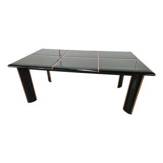 Extendable Dining Table by Pierre Cardin in Black Lacquered Wood, 1970 For Sale