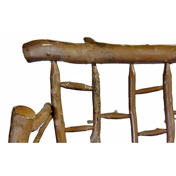 Authentic, vintage large, rustic, sturdy primitive bench made from branches. Painted in earth tone. One of a kind.