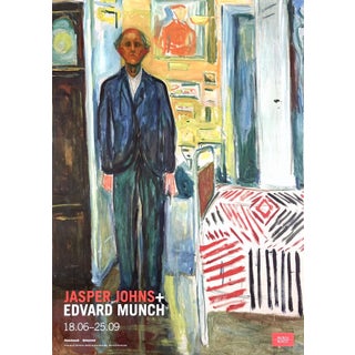 Jasper Johns + Edvard Munch Between the Clock and the Bed Original 2016 Oslo Exhibition Poster For Sale