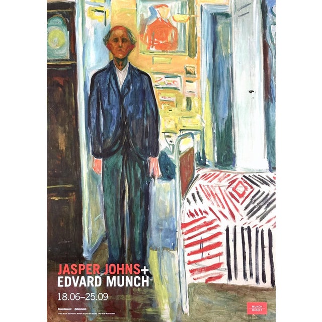 Jasper Johns + Edvard Munch Between the Clock and the Bed Original 2016 Oslo Exhibition Poster For Sale