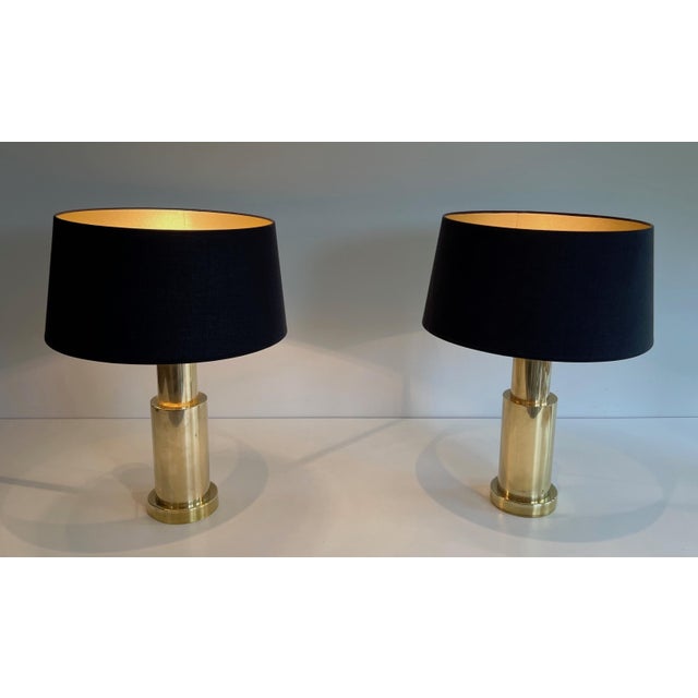 Mid-Century Modern 1970s Mid Century Modern Brass Desk Lamps - a Pair For Sale - Image 3 of 12