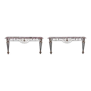 Mid 20th Century Console Tables, Manner of Gilbert Poillerat - a Pair For Sale