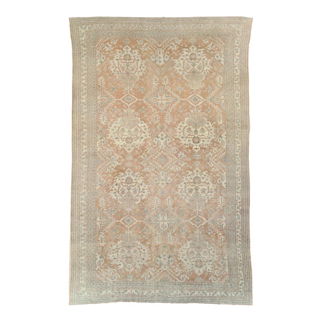 Galerie Shabab Collection Early 20th Century Handmade Turkish Oushak Oversize Carpet For Sale