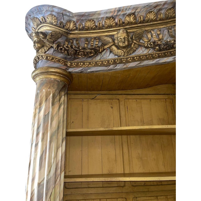 French Monumental Mid-19th Century French Painted and Gilded Bibliothèque / Bookcase For Sale - Image 3 of 11