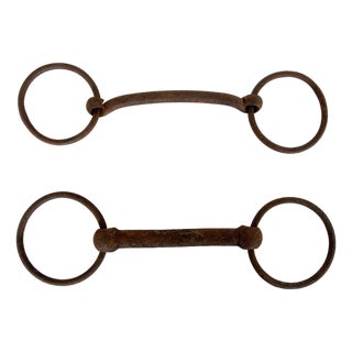 1900s Antique Horse Bits, Set of 2 For Sale