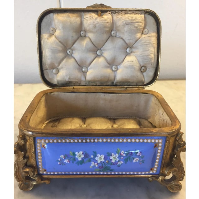 1885 Bronze Gilt and Hand Painted Enameled Cofferette For Sale - Image 11 of 12