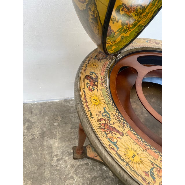 Vintage Rolling Wooden Globe Bar, Italy, 1960 For Sale - Image 13 of 14