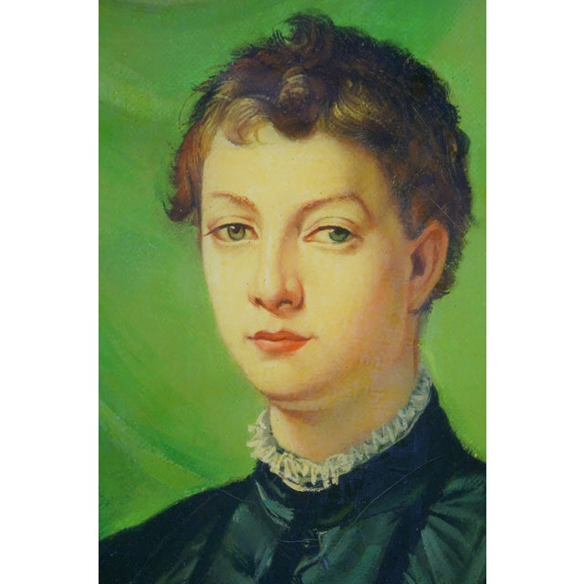 Late 20th Century Late 20th Century Lodovico Capponi Oil on Canvas Aristocrat Portrait Painting After Bronzino 22" For Sale - Image 5 of 13