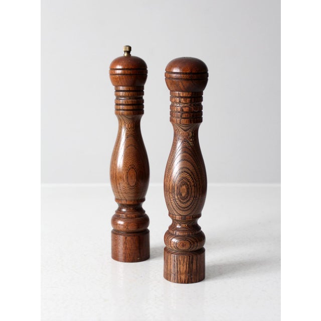 Mid-Century Modern Mid Century Wooden Salt & Pepper Shakers For Sale - Image 3 of 6
