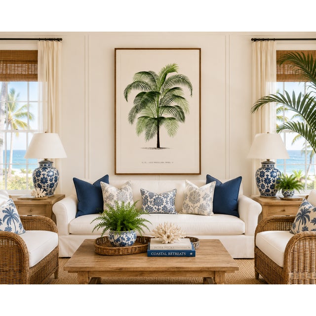 Tropical Palm Study, Vintage Botanical Art Print Reproduction, 40" X 60" For Sale In Buffalo - Image 6 of 10
