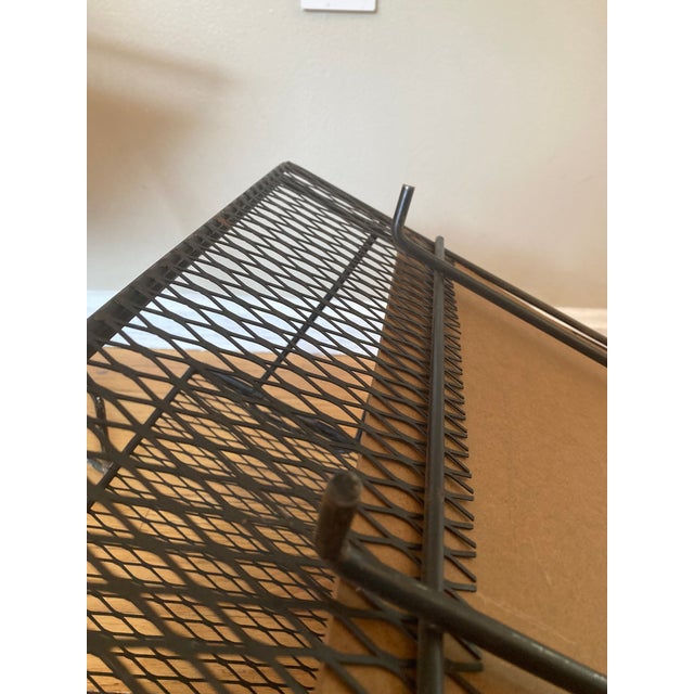 Mid 20th Century Vintage Wrought Iron Tiered End Tables Pair Metal Mesh - Salterini, Diamond, Galef Style Mid Century For Sale - Image 12 of 12