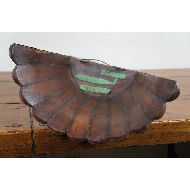 Large Vintage Wood & Metal Torchiere Wall Pocket Flower Bracket Sconce For Sale - Image 4 of 8