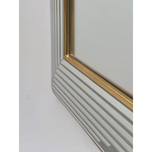 Glass Vintage Disco Mirror with Layered Bevelled Frame from Deknudt, Belgium, 1970s For Sale - Image 7 of 9