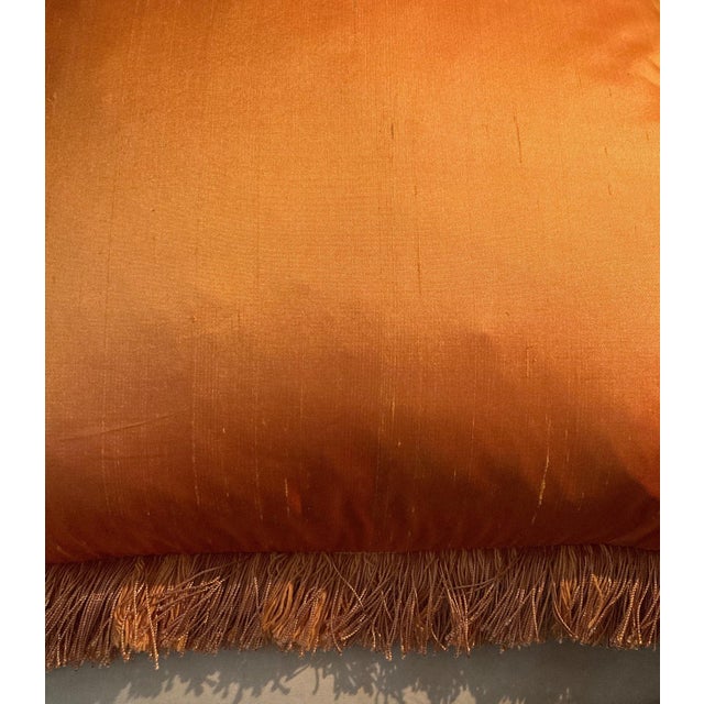 2010s Dupioni Silk Decor Pillows a Pair For Sale - Image 4 of 7