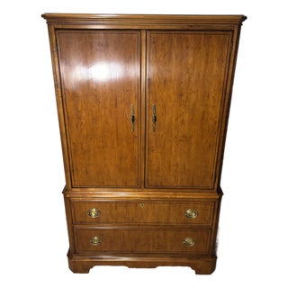 Late 20th Century Yew Wood Armoire From the Yorkshire Collection by Drexel Heritage For Sale