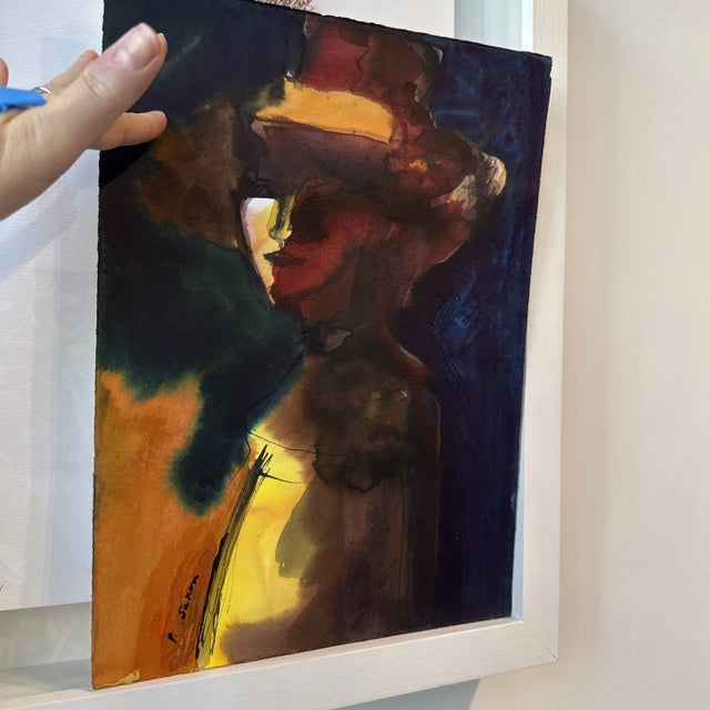 Navy Blue Phil Saxon Work on Paper For Sale - Image 8 of 11