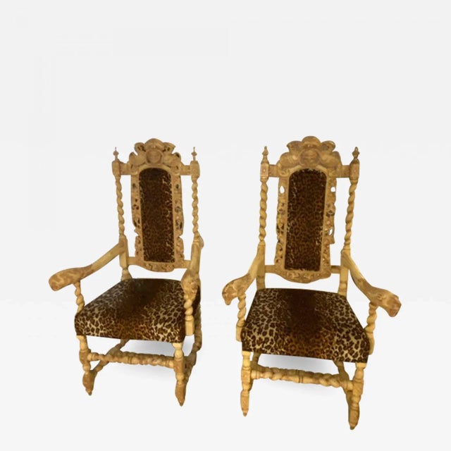 19th Century Gothic Lion Head & Griffin Armchairs - A Pair For Sale - Image 13 of 13