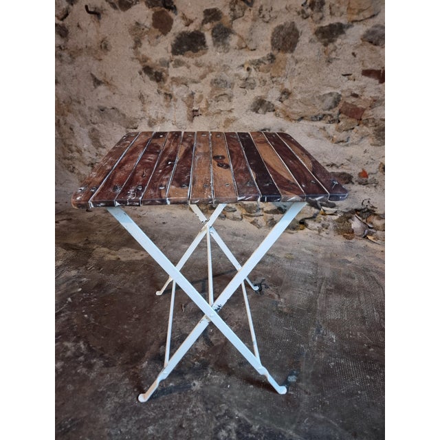 Vintage Folding Bistro Table, 1950s For Sale - Image 10 of 16