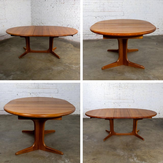 Late 20th Century Scandinavian Modern Teak Dining Table Expanding Oval Attr. To Skovby Furniture For Sale - Image 11 of 18