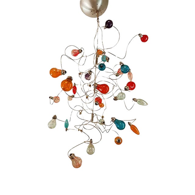 Chandelier with Multiple Colored Bulbs For Sale