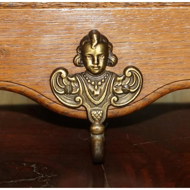 Wood Antique Dutch Heavily Carved Oak Wall Rack Hanger For Sale - Image 7 of 13