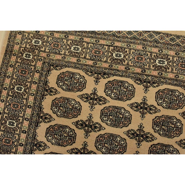 Bokhara Rug 4’3” X 6’2” Beige Wool Tribal Hand-Knotted Oriental Carpet For Sale In Philadelphia - Image 6 of 12