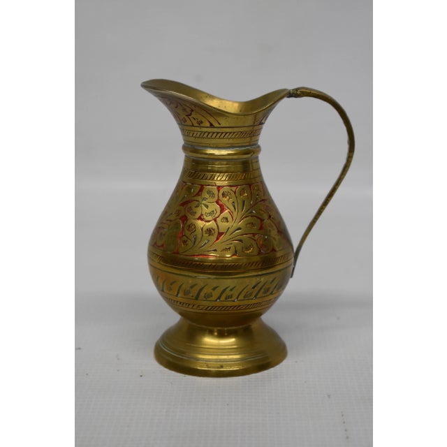 Vintage Indian Brass Vase For Sale - Image 4 of 5