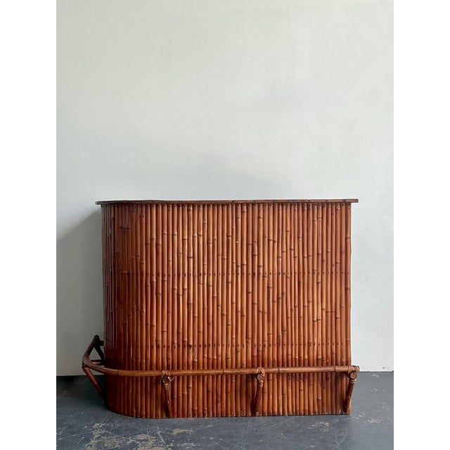 Vintage Curved Bamboo Tiki Bar For Sale - Image 16 of 18