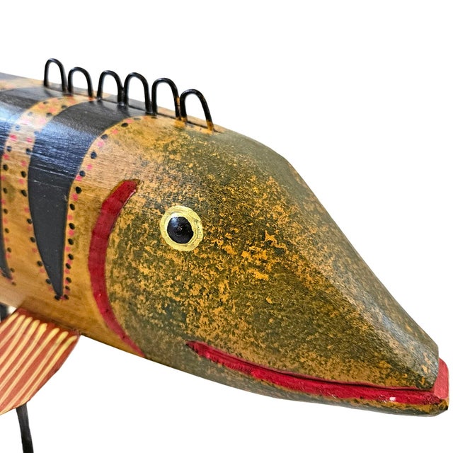 Contemporary Folk Art Fish Decoys by Ronald Derrow Set of 2 For Sale - Image 9 of 18