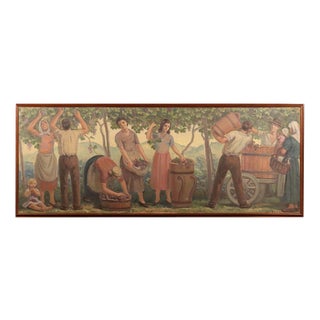 Eliodoro Coccoli, Fresco, Oil on Canvas For Sale