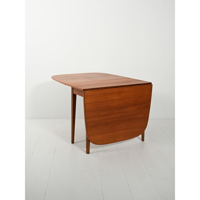 1950s Scandinavian Folding Table with Two Extensions, 1950s For Sale - Image 5 of 13