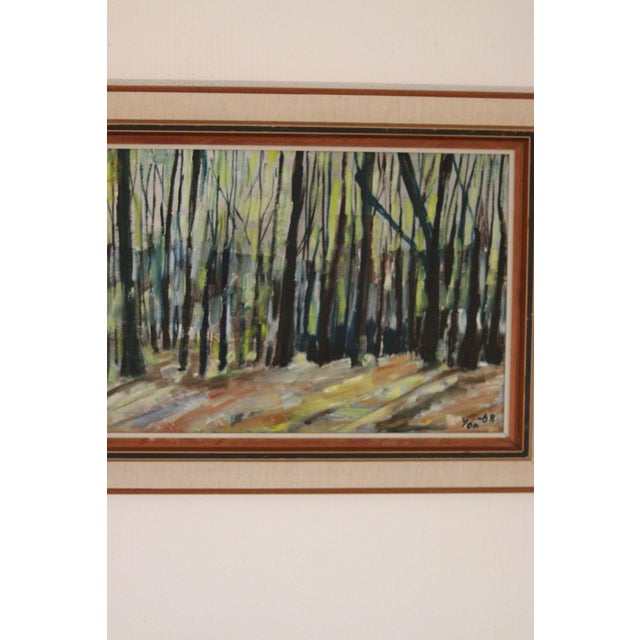 Jon, Forest, 1960s, Oil on Panel, Framed For Sale - Image 14 of 18