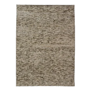 Large Modern Speckled Thick-Wool Indian Rug in Neutral Natural Tones