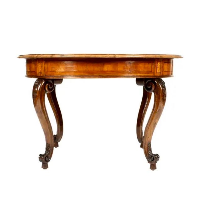 Italian Italian Marquetry Inlaid Round Center Table For Sale - Image 3 of 11