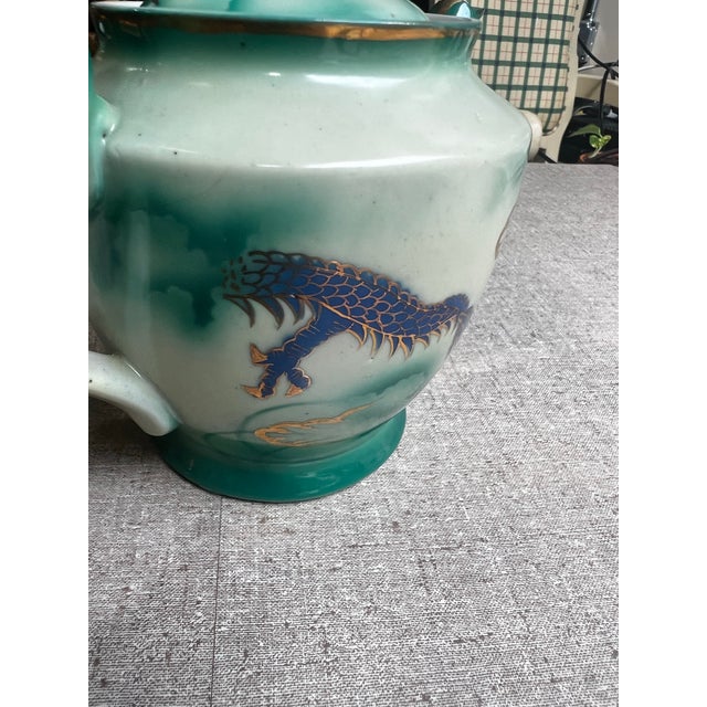 Vintage Asian Style Ceramic Teapot For Sale - Image 9 of 11