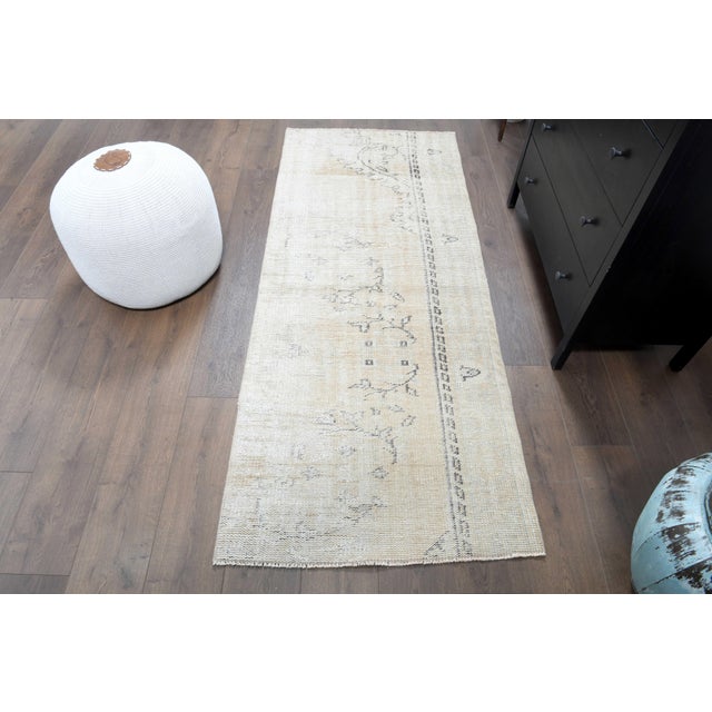 1970s Vintage Turkish Handmade Wool Cotton Runner Rug For Sale - Image 11 of 11