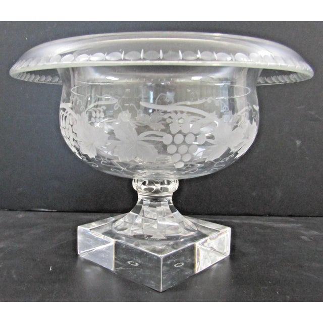 William Yeoward Cordelia Footed Grapevine Etched Compote Rose Bowl For Sale In Miami - Image 6 of 17