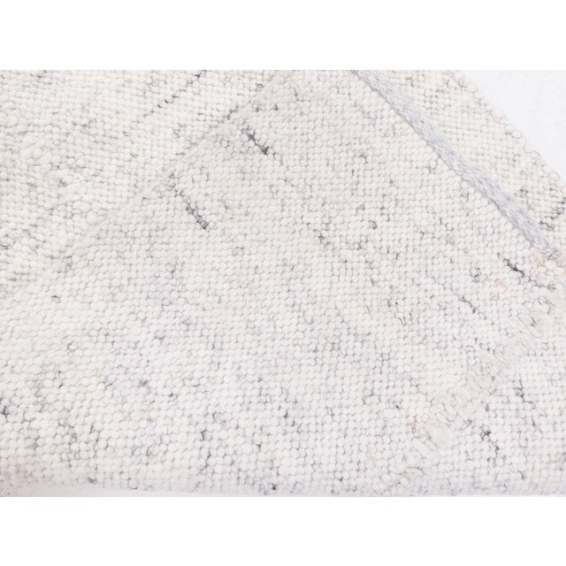 Textile Contemporary Alpine Handmade in Natural Lambswool Runner by Doris Leslie Blau For Sale - Image 7 of 7