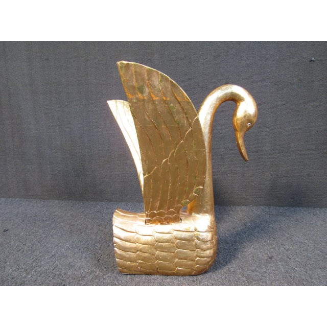 Gold Leaf Swan Sculpture For Sale - Image 4 of 12