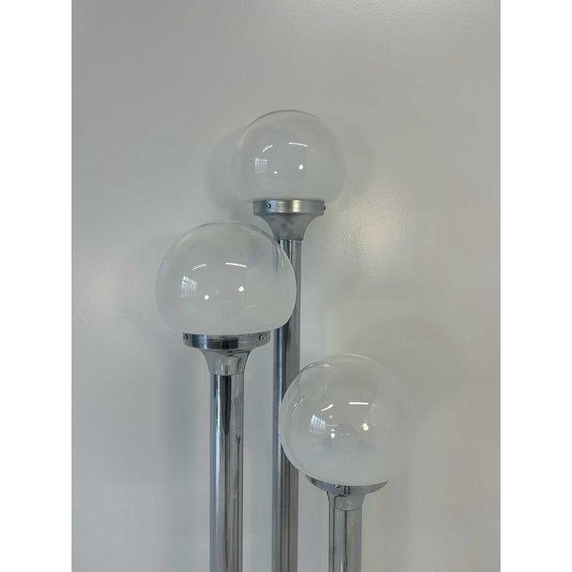 Italian Chrome and Murano Glass Floor Lamp from Mazzega, 1970s For Sale - Image 6 of 13