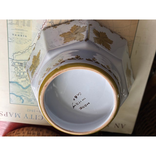 Ceramic Italian Scalloped Grape Leaf Bowl For Sale - Image 7 of 7