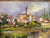 Late 20th Century Anna Olszewska - Riverside Village, Oil on Canvas For Sale In Washington DC - Image 6 of 13