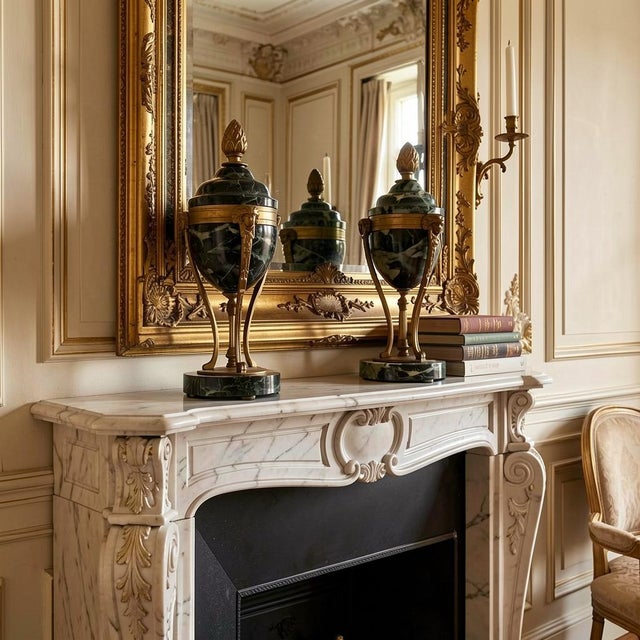 Metal Louis XVI Style Black Marbled With Gold Lidded Cassolettes - a Pair For Sale - Image 7 of 13