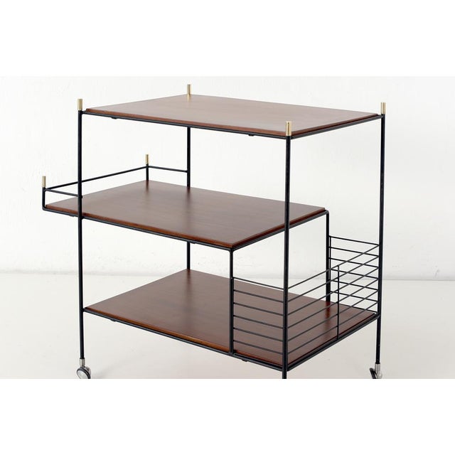 Italian Rosewood Bar Cart, 1960s For Sale - Image 9 of 13